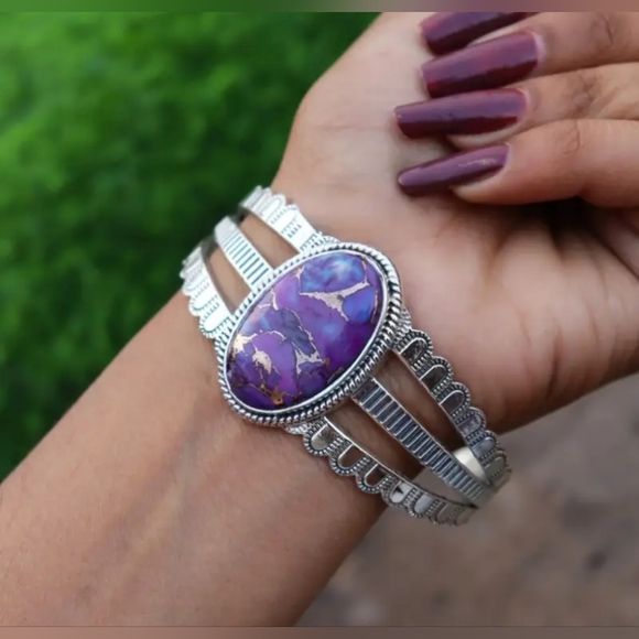 New! Elegant Purple and Silver Bracelet NWT! - Picture 1 of 3